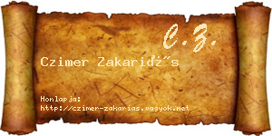 Czimer Zakariás névjegykártya